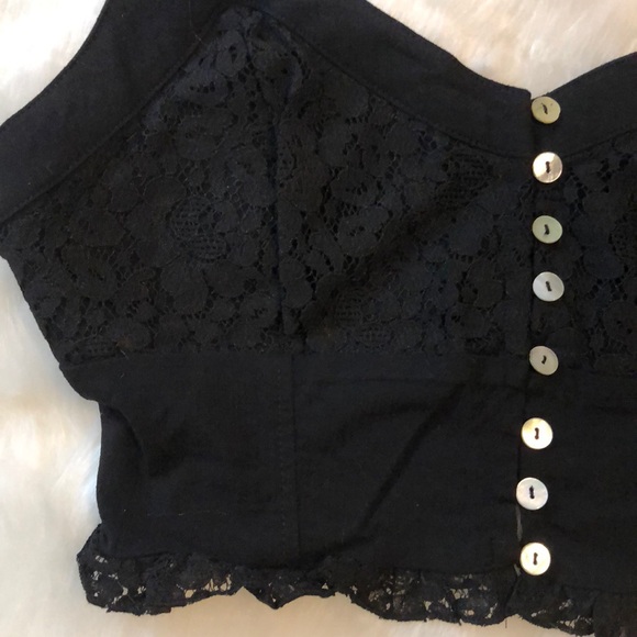 Free People Here I Go Black Lace Ruffle Bralette - Picture 3 of 8